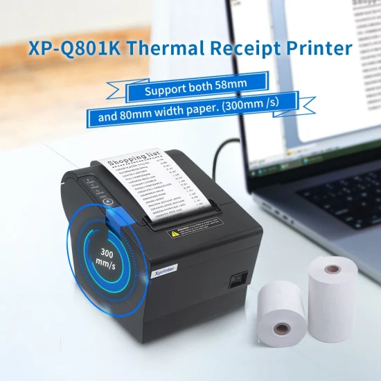 Xprinter XP-Q801K Wholesale High Speed 80mm Thermal Receipt Printer With USB POS Printer